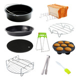 Kit Accesorios Freidora De Aire 10pzs Soporte Bandeja Pizza