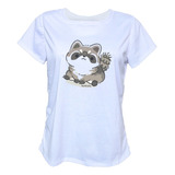 Blusa Playera Mapache Sentado Camiseta Mujer