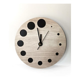 Reloj De Pared De Madera Analógico De Diseño Denver 30x30