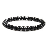 Pulsera De Piedra Obsidiana Natural