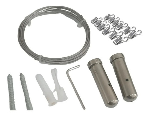 Kit Barral Tensor Cable De Acero Inoxidable Para Cortina