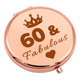 Regalos De Cumpleaños Número 60 Para Mujer, Espejo Compacto 