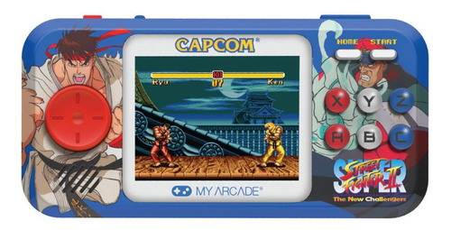 Mini Consola Portatil My Arcade Pocket S. Street Fighter 2 Color Azul