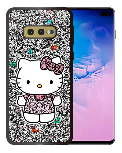 Funda Galaxy S10e Hello Kitty Garabato Tpu/aluminio Uso Rudo