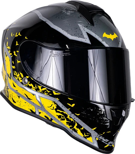 Casco Kov Motociclista Dc Batman Cerrado Certificado Ece 