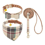 Conjunto Collar, Correa Y Accesorios Para Perro - Cuadros Cl