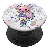 Popsockets Kawaii Axolotl Morado Con Cristales Mágicos