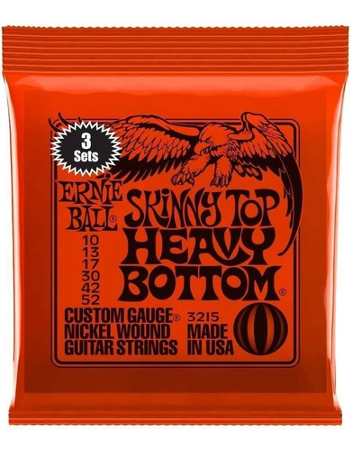 Ernie Ball Skinny Top Heavy Bottom Nickel Wound Set, 010