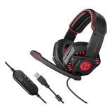 Audífonos Usb Para Gamers . Aud-555-rojo