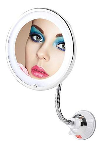 Espejo De Maquillaje De Aumento Flexible Con Luz