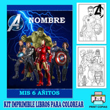 Kit Imprimible Librito Para Pintar Y Personalizar Avengers