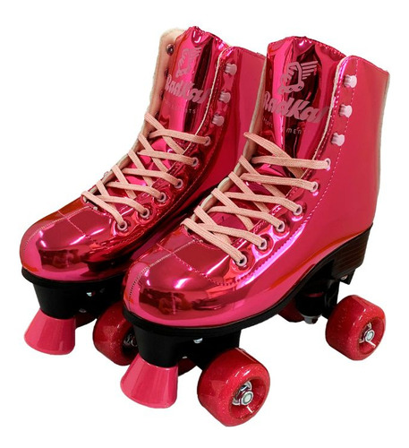 Patins Feminino Shine Quatro Rodas Quad Bota N 35-38 - Fenix