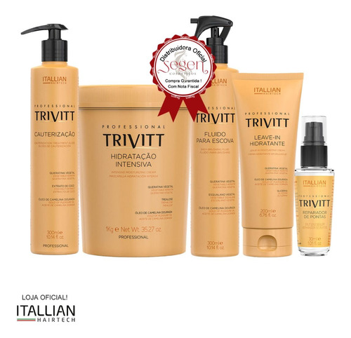 Kit Nova Trivitt 05 Produtos Profissional- Itallian Hairtech