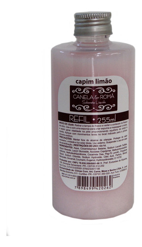 Refil Sabonete Líquido Canela E Romã 250ml Capim Limão