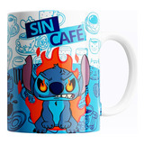 Taza De Café Stitch Frase Con Café - Sin Café 325ml