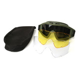 Goggle Tácticas Lentes Militares Con 3 Micas Airsoft Policia