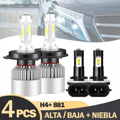 Kit De Faros Led De 8000 Lm De Haz Alto Y Bajo/niebla Para C