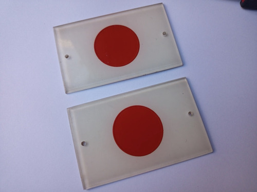 Insignia Bandera Japon De Acrilico Accesorio De Epoca Foto 3