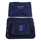 Kit Bolsas De Armazenamento 6pçs Roupas Viagem Bagagem Cor Azul