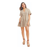 Vestido Casual Mujer Beige 992-47