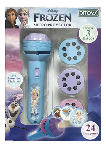 Linterna Micro Proyector Frozen Celeste Color Luz Blanco