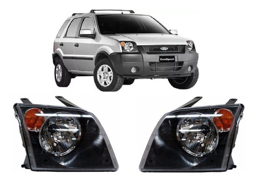 Juego Optica Ford Ecosport 2003 2004 2005 2006 Giro Ambar