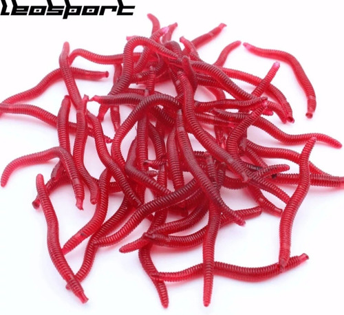 Señuelos Soft Bait Worms Gusanos,4cms,50 Unid,rojo,truchas