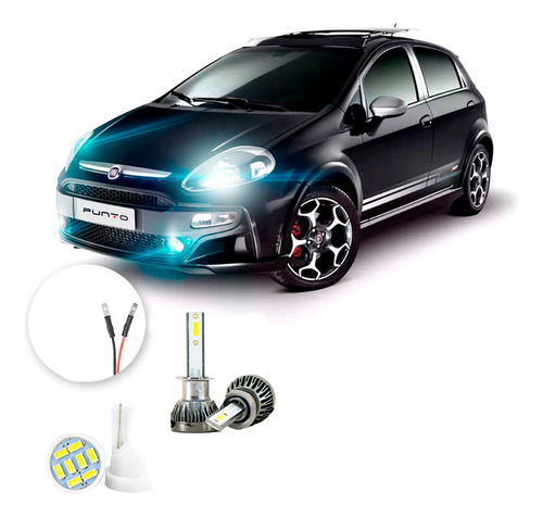 Ultra Led Nano 22000lm Fiat Punto 2013-2017 Farol Milha H1