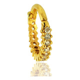 Piercing Argola Cartilagem Cravejada Clicker Em Ouro 18k