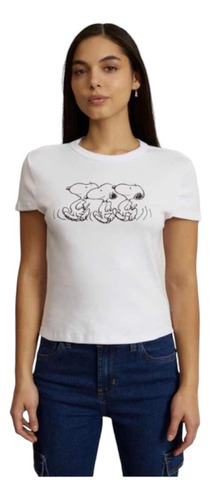 Playera Manga Corta Licencia Snoopy, Blanco