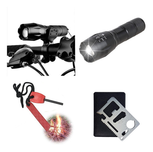 Linterna Led Bicicleta 1000 Lumens Recargable + Accesorios