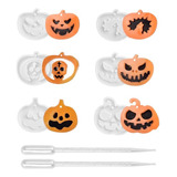 Kit Molde De Silicona 6 Calabaza Halloween Repostería