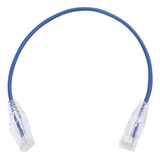 Cable De Parcheo Slim Utp Cat6 30 Cm Azul Diámetro Reducido