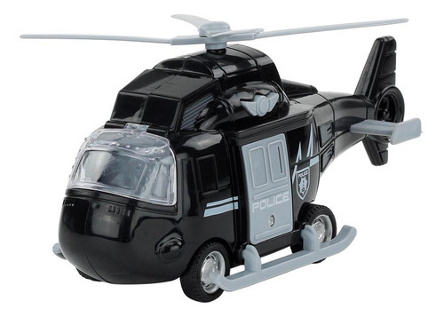 Helicóptero Infantil De Brinquedo Polícia Som E Luz Preto
