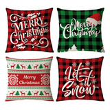 Fundas De Almohada Navideñas De 12 X 12, Juego De 4 Almohada