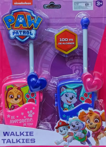 Walkie Talkie Paw Patrol Juguete Radio Color Rosa/azul