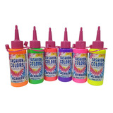 Tinta Tie Dye Aquarela Silk Acrilex Kit 6 Cores Neon 60 Ml