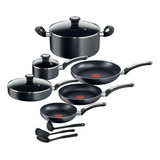 Bateria De Cocina T-fal Character De 12pz Excelent B182sc84 Color Negro