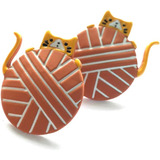 Lindos Aretes De Gato, Aretes De Gatito Naranja Para Amantes