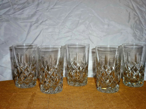 Set De 3 Vasos De Whisky De Cristal Tallado, Impecables
