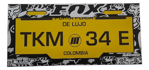 Porta Placa Con Emblemas Fox - Para Moto 