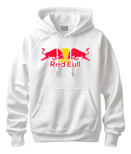 Buzo Chompa Hoodies Redbull Blanco 100% Algodon Perchado 