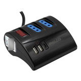 Extension De Escritorio Ac Usb Philco Negro + Usb C 2044n