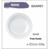 Jogo De Prato Gourmet 04 Pratos Fundo - 22cm Branco