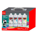 Pack De 4 Litros De Tinta Dye Premium Universal - Malik 