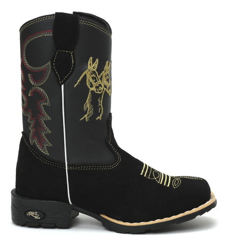 Bota Texana Infantil Boi Bota Masculino Country Em Couro