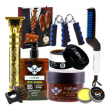 Kit Barba Gel Cepillo Bálsamo Shampoo Hand Grip Regalo Papá