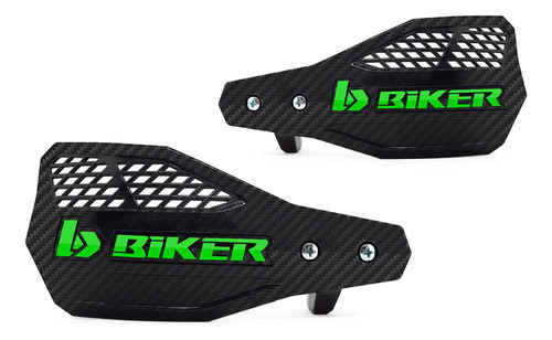 Protetor De Mão Biker Carbon A1r Preto/verde Trilha Moto