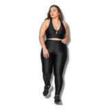 Conjunto Feminino Plus Size 10 Leg E Top Academia Modeladora