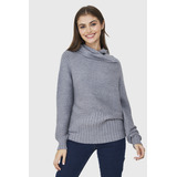 Sweater Cuello Tortuga Canalé Gris Nicopoly